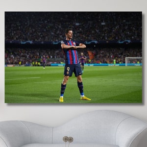 Robert Lewandowski Canvas Art, Lewandowski Poster, Barcelona Poster,Barcelona ,Lewandowski Print, Gift for Men, Football Fan Art,Lewandowski