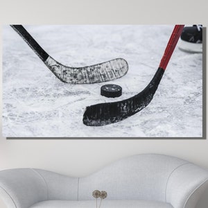 Hockey Wall Décor Hockey Art Hockey Canvas Ice Rink Print Hockey Stick Winter Sport Hockey Gift Sport Photo Hockey Poster Kids Room Decor