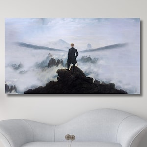 Caspar David Friedrich Wall Art Canvas,Caspar David Friedrich Wanderer Above The Sea of Fog Canvas,Original Print Canvas Art,Ready To Hang