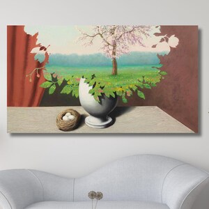 Pintura de René Magritte, Tela de plágio de René Magritte, Arte de parede de Magritte, Arte de parede de impressão de reprodução, Decoração de arte de parede moderna, Pronto para pendurar