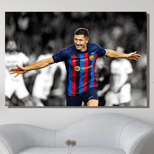 Lewandowski Poster, Robert Lewandowski Poster or Canvas Art, Barcelona Poster, Lewandowski Print, Gift for Men, Football Fan Art,Lewandowski