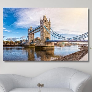 London Tower Bridge Canvas Wall Art,Tower Bridge Poster Print Art, Landscape Wall Art,Living Room Home Decor,Housewarming Gift,Ready To Hang