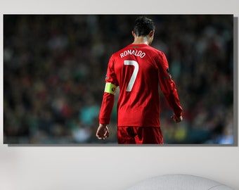 Cristiano Ronaldo Canvas Art, Portugal Cristiano Ronaldo Poster,Cristiano Ronaldo Print, Ronaldo Poster, Gift for Football Fan,Ready To Hang