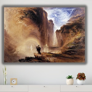 Manfred and the Alpine Witch by John Martin Painting, John Martin Canvas ,John Martin Artwork, Martin Art,Office Home Wall Art,Ready To Hang