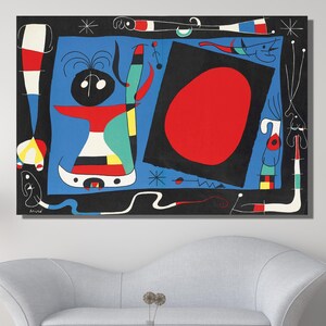 Miró Abstract Surrealism Art Joan Miro Joan Miro Poster Joan Miro Canvas Wall Art Abstact Canvas Surreal Wall Art Wrapped Surreal Canvas