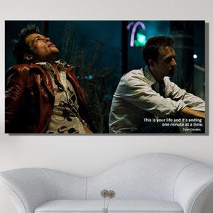 Fight Club Movie Canvas Art, Fight Club Home Decor, Fight Club Poster, Tyler Durden Poster, Fight Club Printing, Canvas or Poster Wall Art
