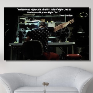 The First Rule of the Fight Club Poster, Fight Club Movie Canvas Art, Tyler Durden Poster, Brad Pitt, Fight Club Print, Canvas or Poster Art