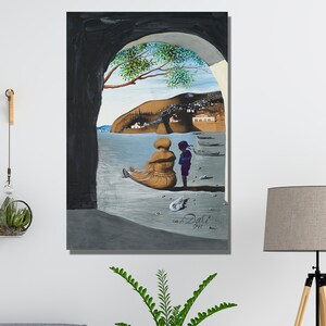 Mysterious mouth appearing on my nurse&#39;s back by Salvador Dali Canvas Wall Art Salvador Dali Exhibition Poster Print Print Surrealism art