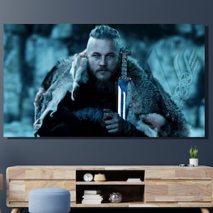 Ragnar Lodbrok Painting, Ragnar Lodbrok Canvas, Viking Canvas Art, Canvas Wall Art, Ragnar Lodbrok Poster, Movie Canvas Art, Vikings Print