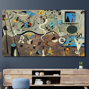 Joan Miro Wall Art, Joan Miró Abstract Surrealism Art, Joan Miro The Harlequin&#39;s Carnival Canvas Art, Abstact Canvas,Wrapped Surreal Canvas