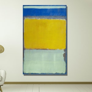 Mark Rothko Canvas Wall Art Untitled (Yellow and Blue) Print, Mark Rothko Poster, Rothko Reproduction Print, Rothko Museum Exhibition Canvas