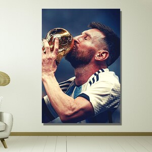 Lienzo de Lionel Messi de GOAT, impresión de Lionel Messi, póster de Lionel Messi, arte de leyenda del fútbol, fútbol argentino, regalo para fanáticos del fútbol, regalo para niños