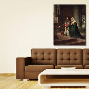 The Dedication By Edmund Blair Leighton 1908 Canvas Print, Edmund Blair Art, Huge Canvas Decor,Blair Art,Edmund Blair Wall Art,Ready To Hang