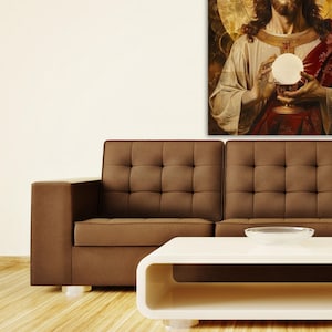 Jesus Paintings,Jesus The Eucharist ,Christian Catholic Artwork, Holy Jesus Christ Sacred Heart Religious Print, Jesus Canvas Wall Art Print