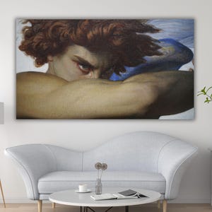 Fallen Angel by Alexandre Cabanel Canvas,Fallen Angel Canvas,Alexandre Cabanel Art,Black Angel Wings Poster,Warrior Angel Gift,Ready to Hang