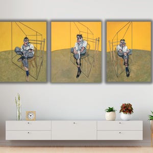 Set of 3 Three Studies of Lucian Freud Canvas Print Art, Francis Bacon Canvas Poster,Francis Bacon Triptych,Living Room Decor, Ready to Hang