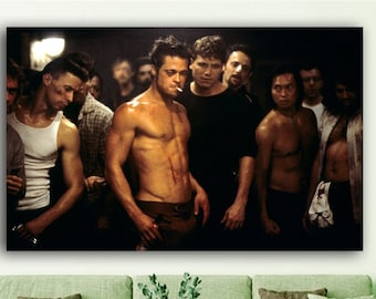 Fight Club Poster Print, Fight Club Movie Canvas Art,Fight Club Home Decor,Tyler Durden Poster,Fight Club Printing,Canvas or Poster Wall Art