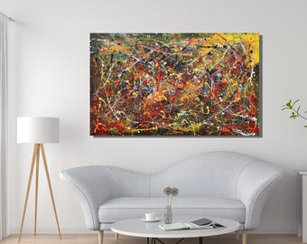 Pollock Art Jackson Pollock Canvas Wall Art Jackson Pollock Poster Extra Large Canvas Wall Art Abstract Wall Art Home and Living Room Decor