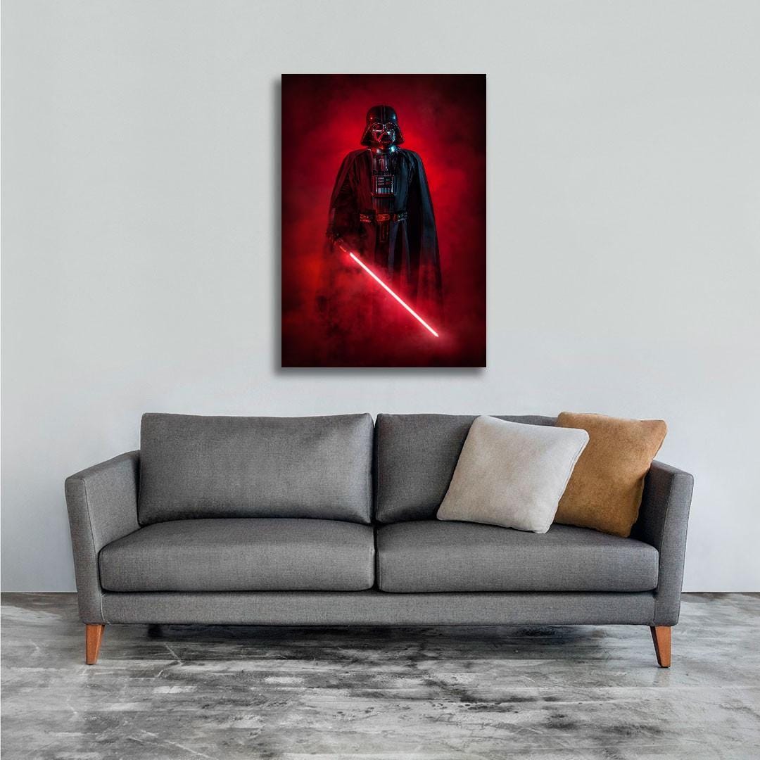 ダース・ベイダーのキャンバスアート、スター・ウォーズの黒と赤の