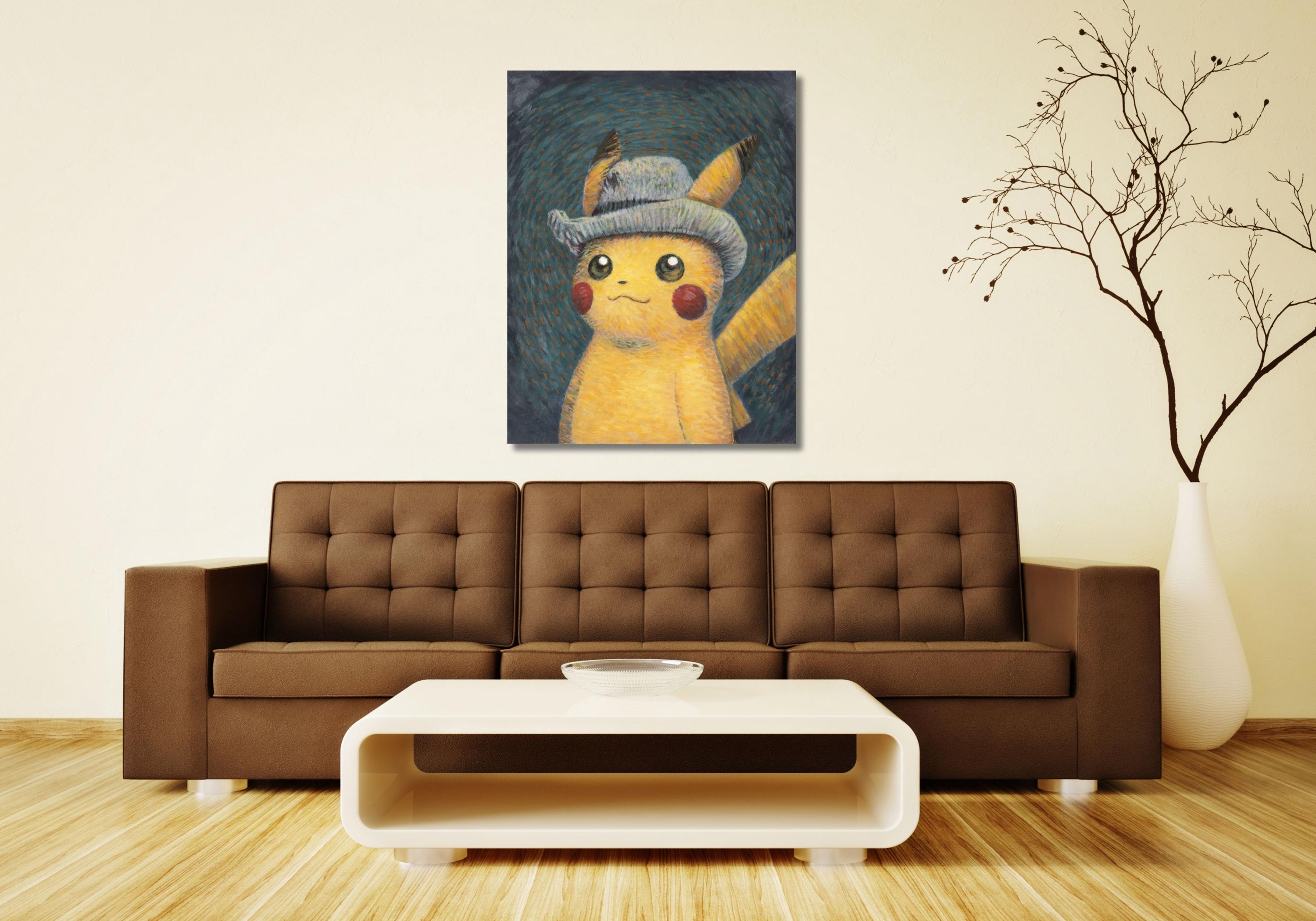 Pikachu Van Gogh Canvas, Van Gogh Pikachu Poster,Van Gogh Pikachu Famous Artwork Poster,Van Gogh Poster,Van Gogh Pikachu Print,Ready To Hang