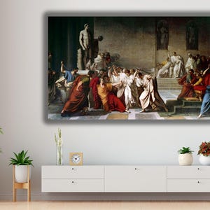 Vincenzo Camuccini's The Death of Caesar Canvas Art,Relive the Intensity of Ancient Rome The Death of Caesar, Historical Drama,Ready To Hang
