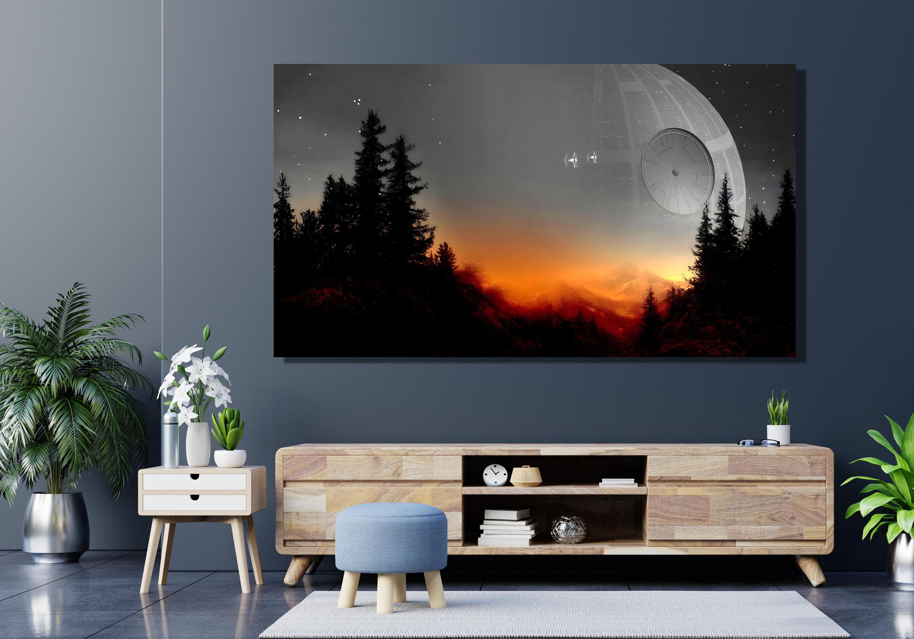 Starwars Death Star Canvas Wall Art, Return of the Jedi Star Wars ...