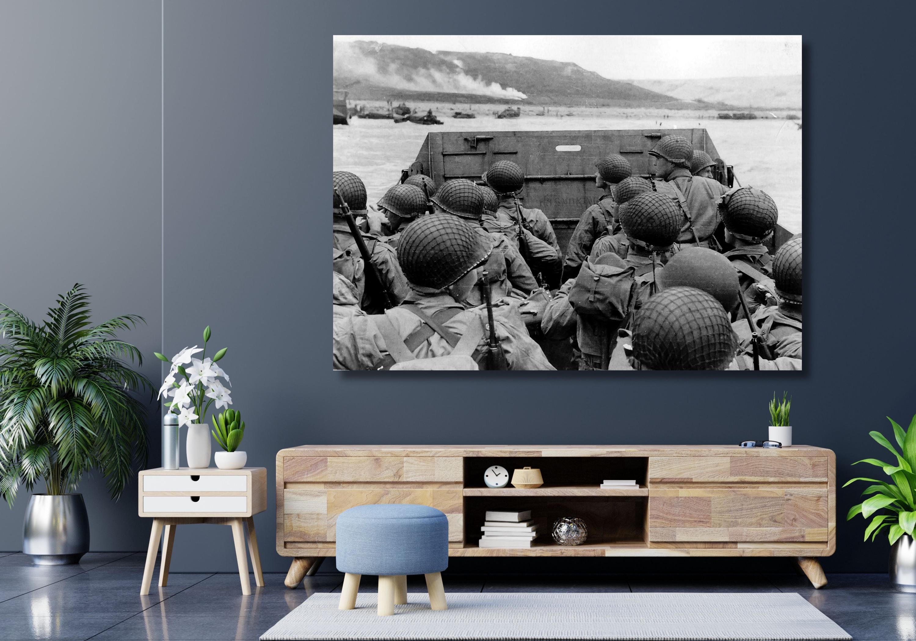 World War Approaching Omaha Soldier on Ship Canvas Print,ww2 Vintage ...
