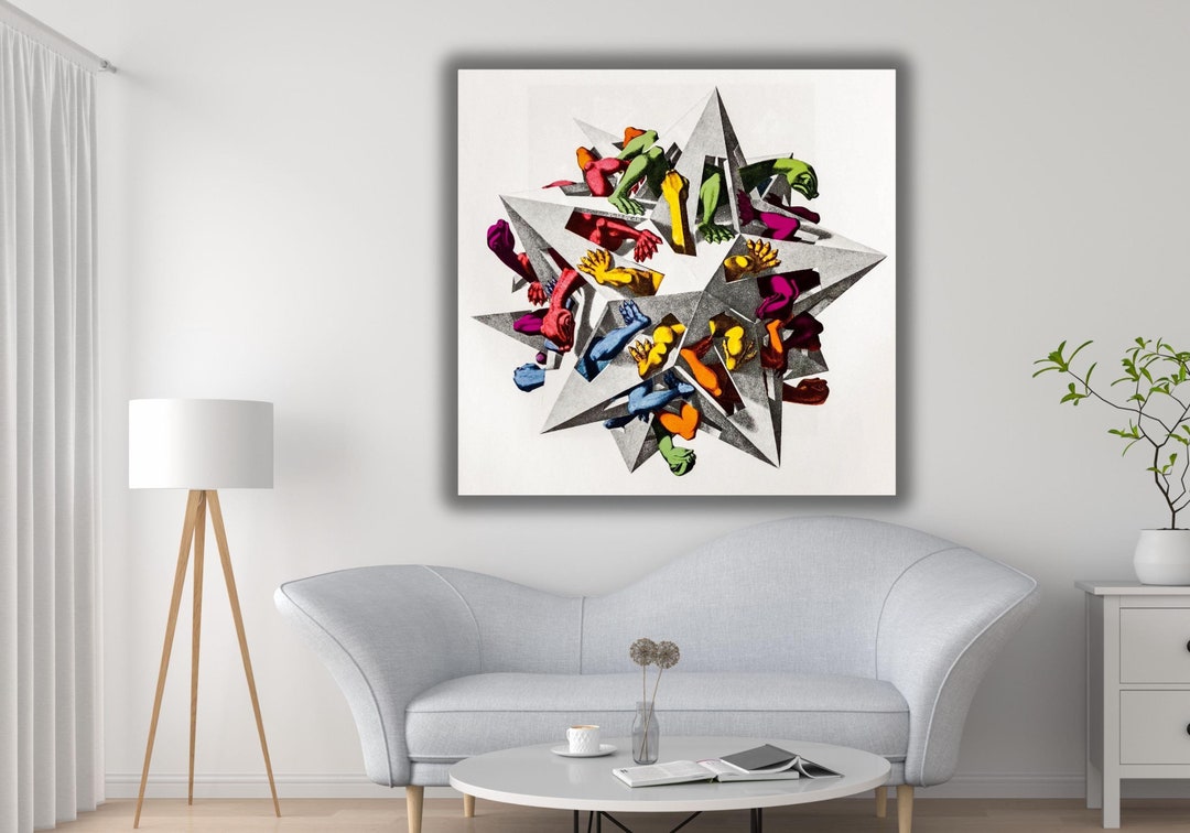 M.C. Escher Vlinders Poster M.C. Escher Print M.C. Escher Canvas Schilderij Abstracte Kunst Muur Modern Home Decor Foto's 50 x 50 cm x 2 Geen Lijst
