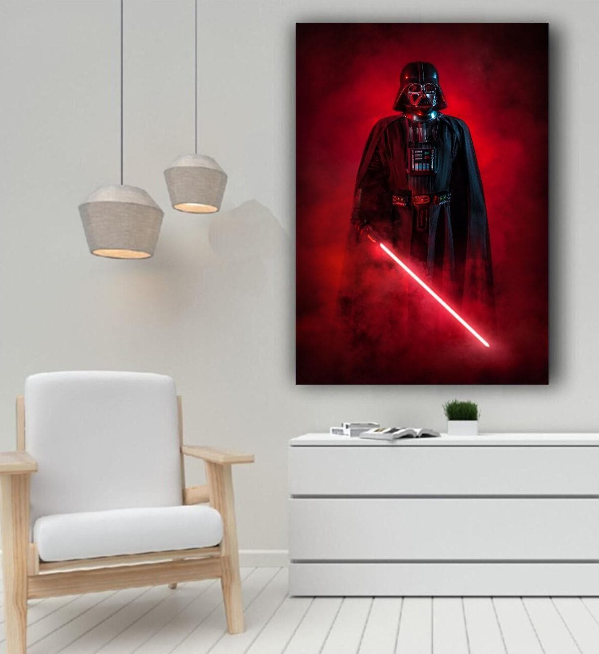ダース・ベイダーのキャンバスアート、スター・ウォーズの黒と赤の