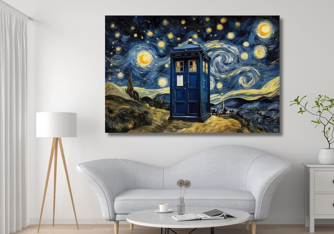 Doctor Who Wall Art Doctor Who Tardis Box Vincent Van Gogh the Starry ...
