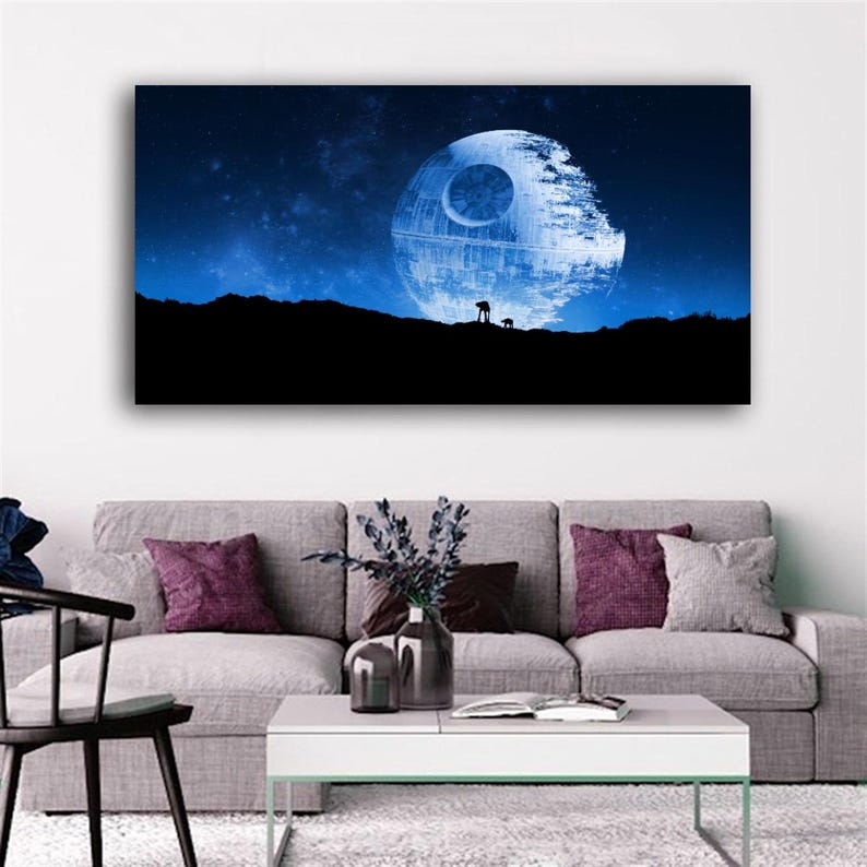 Return of the Jedi Star Wars Landscape Art,starwars Death Star Canvas ...