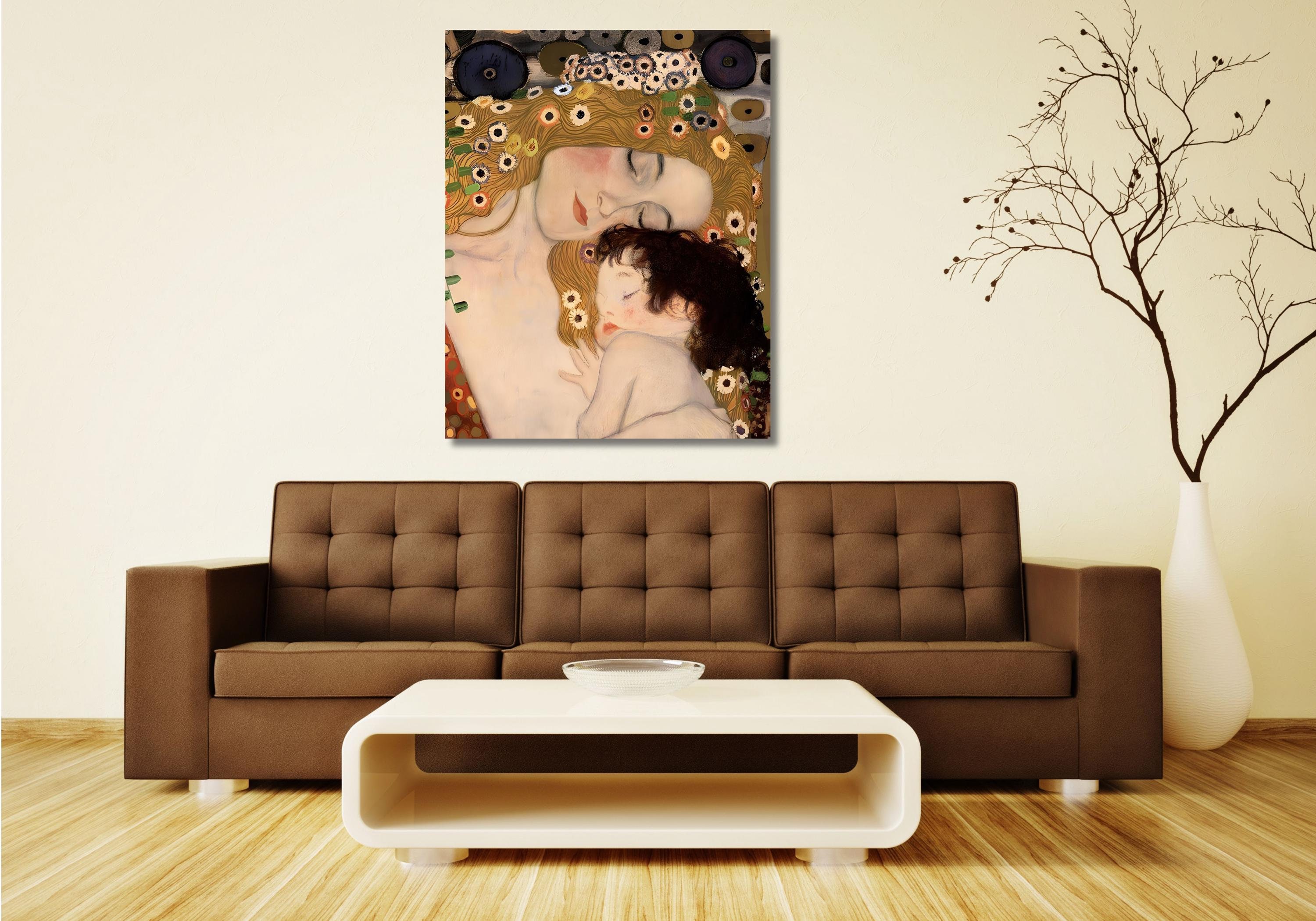 Gustav Klimpt Mother and Child Canvas Wall Art,Gustav Klimt Canvas Art,Gustav Klimt Poster,Famous Paintings,Modern Wall Art,Vintage Poster