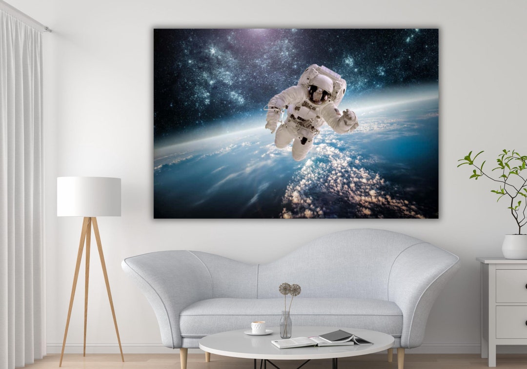 Astronaut in Space Poster Art Canvas,astronaut Canvas Wall Art, NASA ...