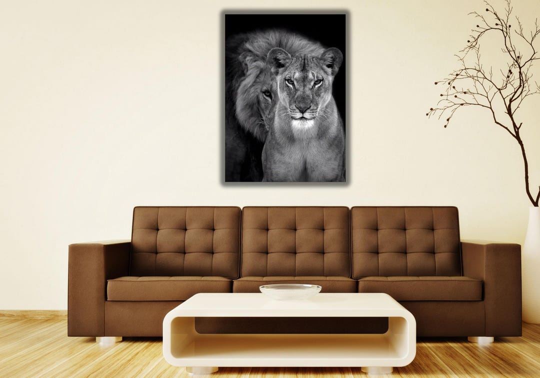 Lion Family Canvas, Liones Animals King of the Savannah Poster,lion ...