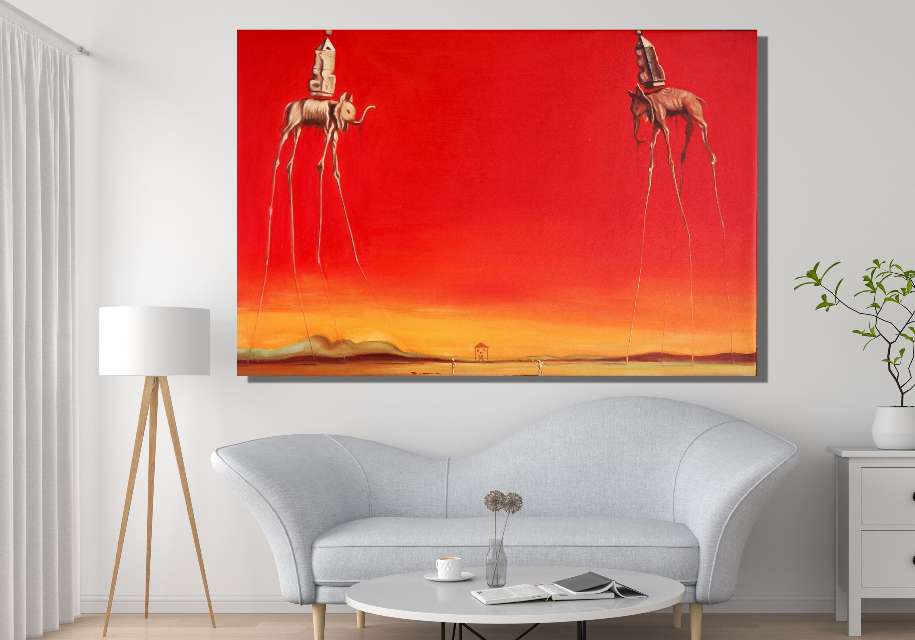 Salvador Dali the Elephants 1948 Canvas Wall Art,dali Wall