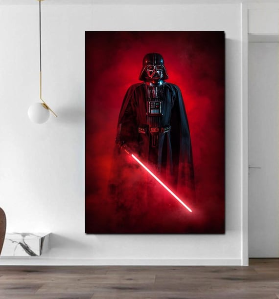 キャンバスアートセット　ダース・ベイダーver ダース・ベイダーのキャンバスアート、スター・ウォーズの黒と赤の
