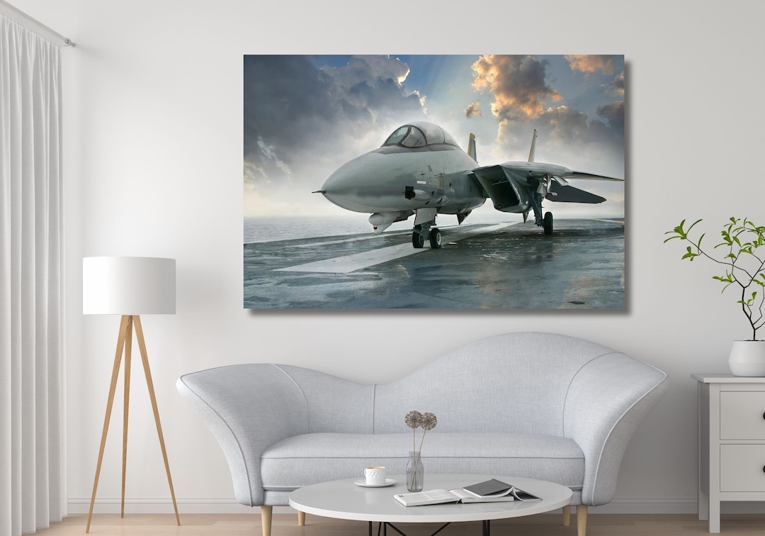 F-14 Tomcat Fighter Jet Canvas Wall Art,combat Aircraft Pattern Canvas ...