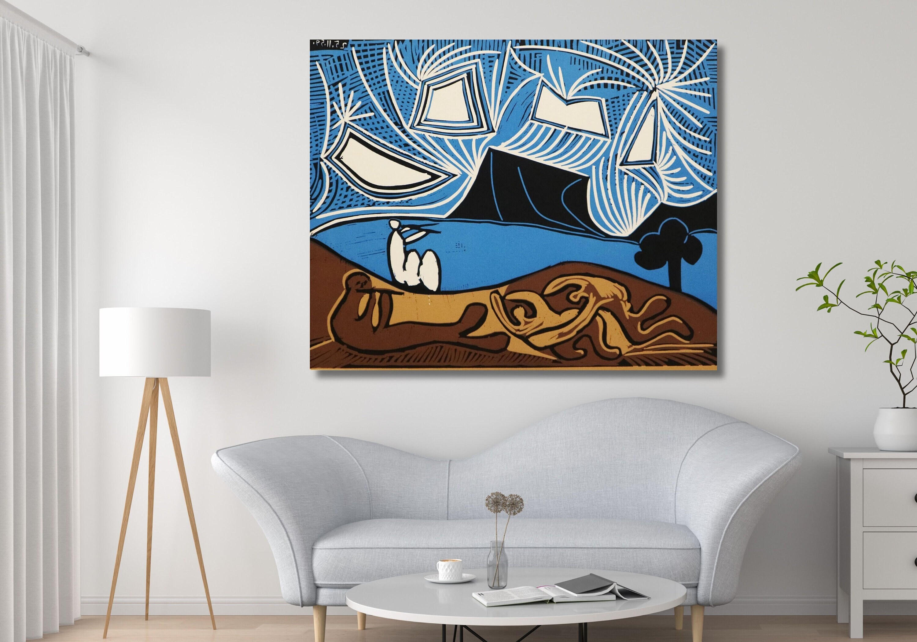 Picasso Canvas Print Art,Bacchanal with Acrobat by Pablo Picasso Canvas Painting,Pablo Picasso Canvas Wall Art,decor Picasso,Wall Art poster