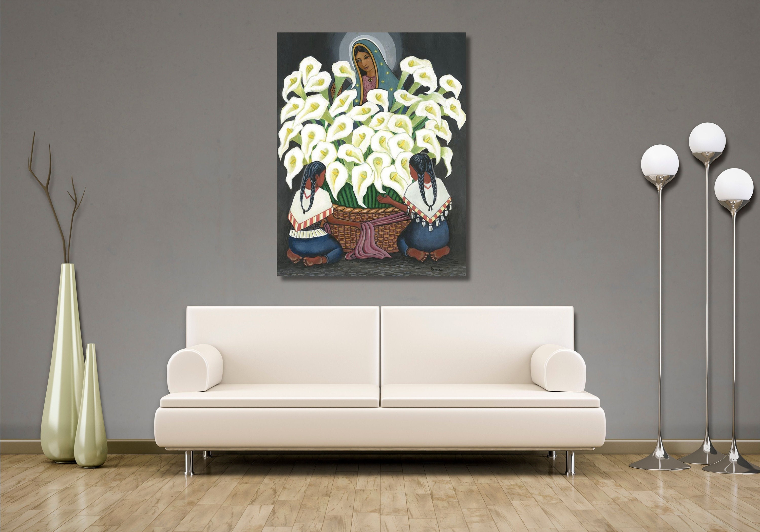 Diego Rivera Canvas Poster Calla Lily by Diego Rivera Wall Art,Flower Carrier by Diego Rivera Canvas Print,Office Wall Decor, Ready yo Hang