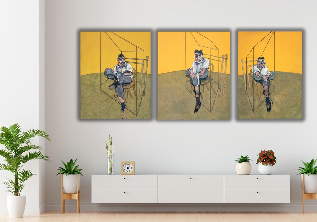 Set of 3 Three Studies of Lucian Freud Canvas Print Art, Francis
