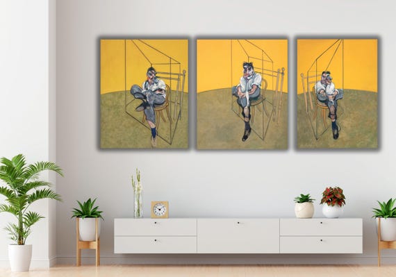 Set of 3 Three Studies of Lucian Freud Canvas Print Art, Francis