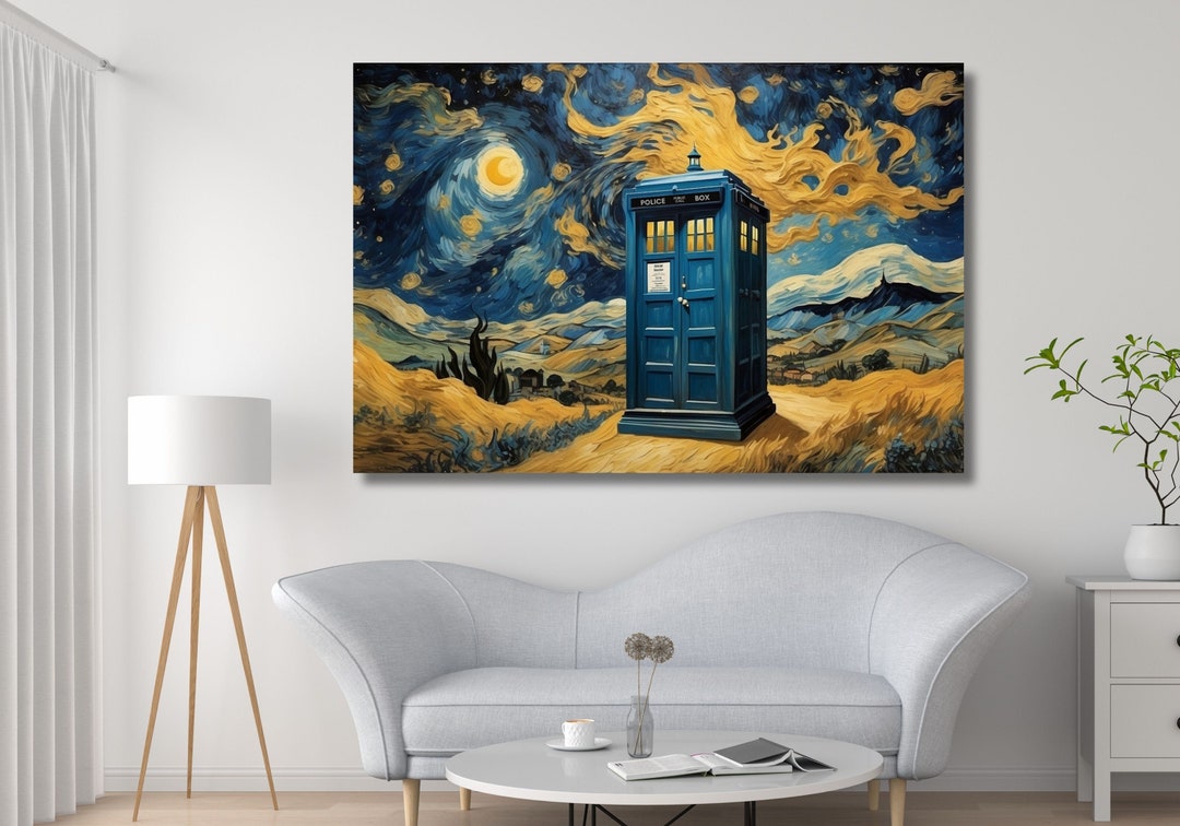 Doctor Who Wall Art, Doctor Who Tardis, Box Vincent Van Gogh the Starry ...