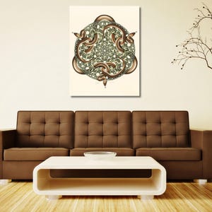 Escher Canvas,Maurits Cornelis Escher Snake Canvas,Cornelis Escher Poster, Escher Print,Surrealist Poster Canvas,Surrealist Art,Redy to Hang