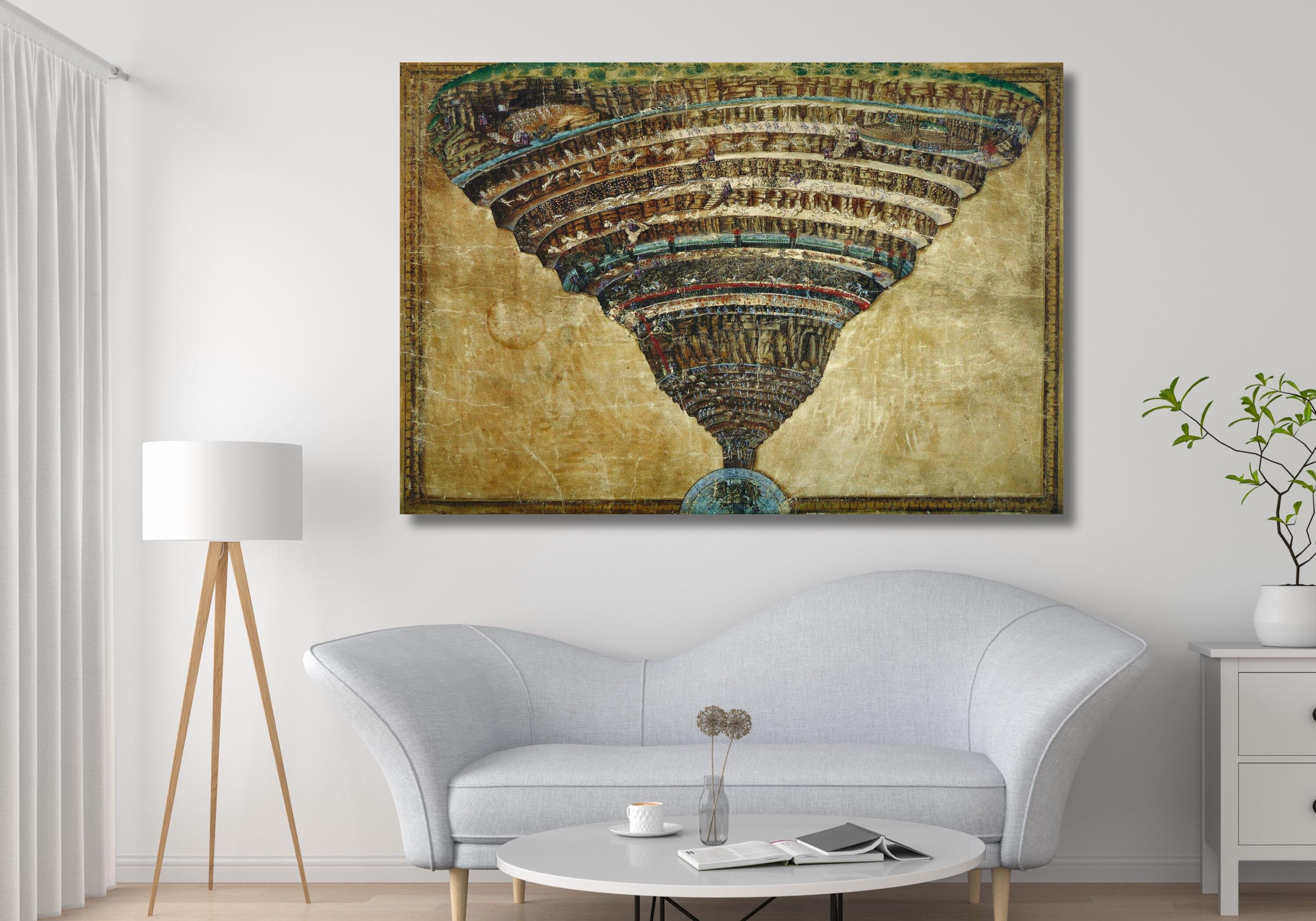 Sandro Botticelli the Map of Hell Dante the Divine Comedy Canvas