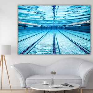 Swimming Pool Wall Art,Swimmer Underwater Canvas,Professional Swimmer Wall Art, Abstract Wall Art, Swimming Art,Underwater Art,Ready To Hang