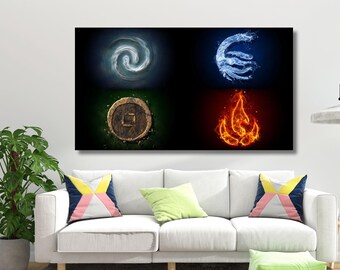 Four Elements Art,fire Air Water Earth Four Elements 4 Elements