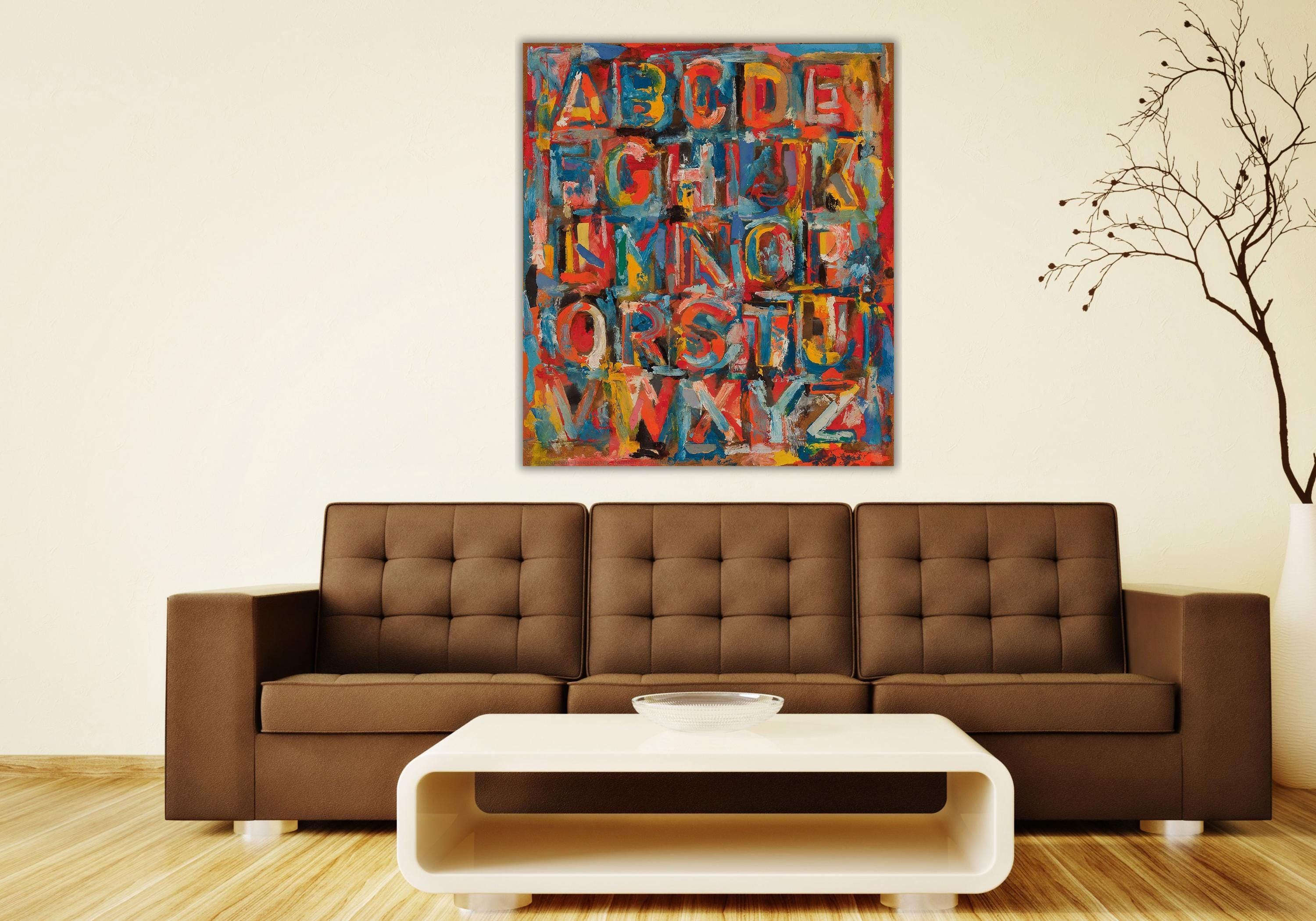 Jasper Johns Wall Art, Jasper Johns Alphabet Canvas Print, Jasper