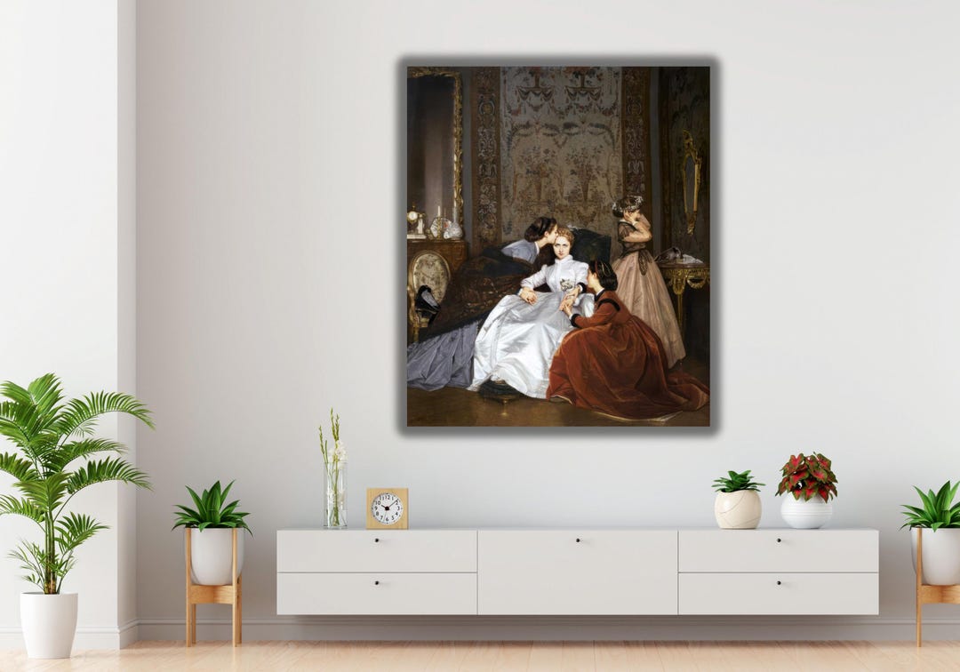 Hesitant Fiancee The Hesitant Fiancée Print,auguste Toulmouche Painting, Modern Canvas ...