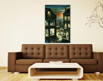 Hopper Canvas Gallery Wall Art,Edward Hopper Realistic Painting Canvas Wall Art,Hopper Poster Art,Hopper Painting,Hopper Print,Ready To Hang