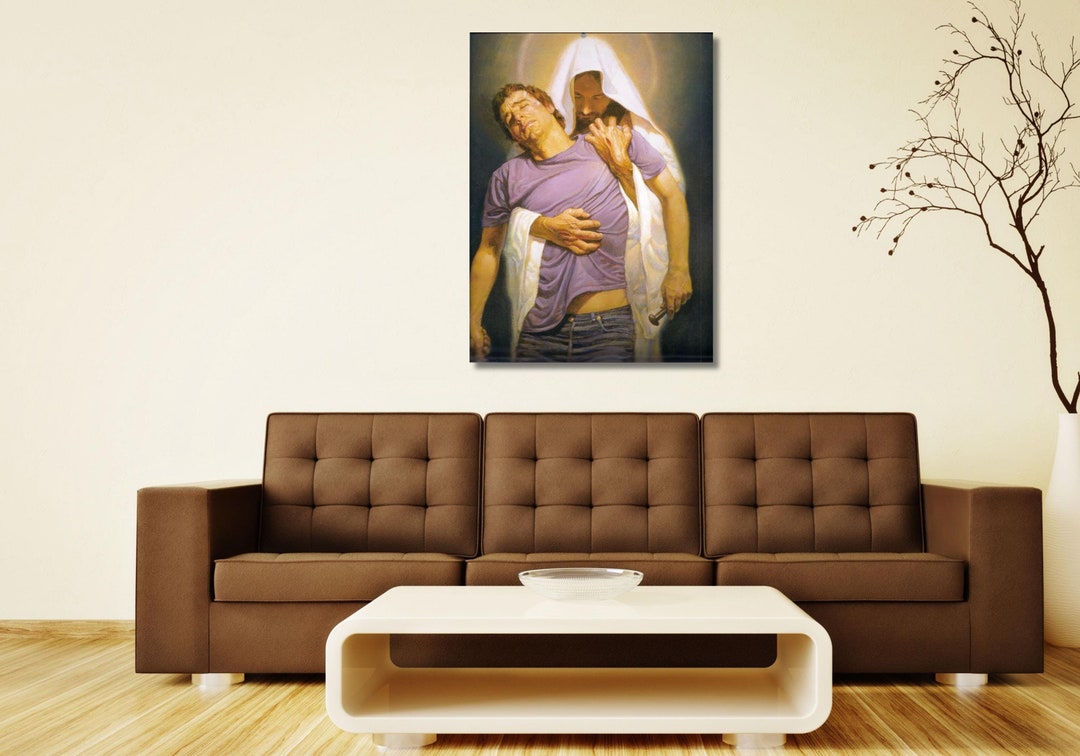 Jesus Painting Canvas Wall Art, Jesus Christ, Abstract Canvas Art